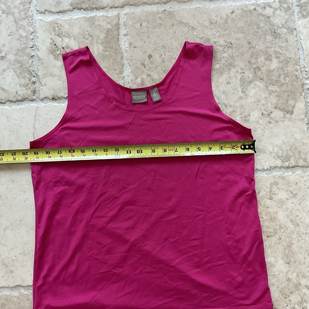 Chico's Size M‎ 2 (12) Hot Pink/ Fuschia Tank Top  Lightweight Stretch Womens